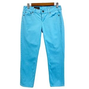 J.Crew Womens 28  Matchstick Skinny Jeans Turquoise Blue Preppy Summer Ankle